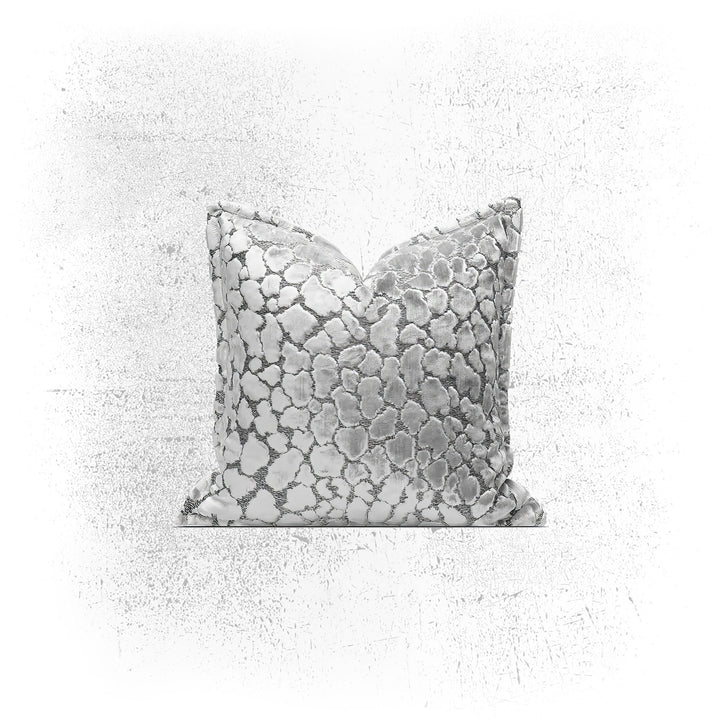 section i - aluminate (silver imported flocked fabric cushion cover)