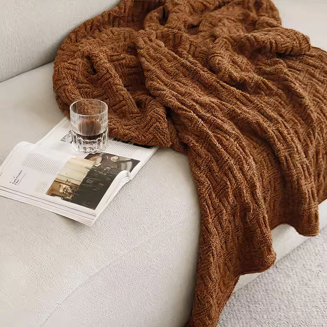 section i - snowfall (chenille knit blanket)