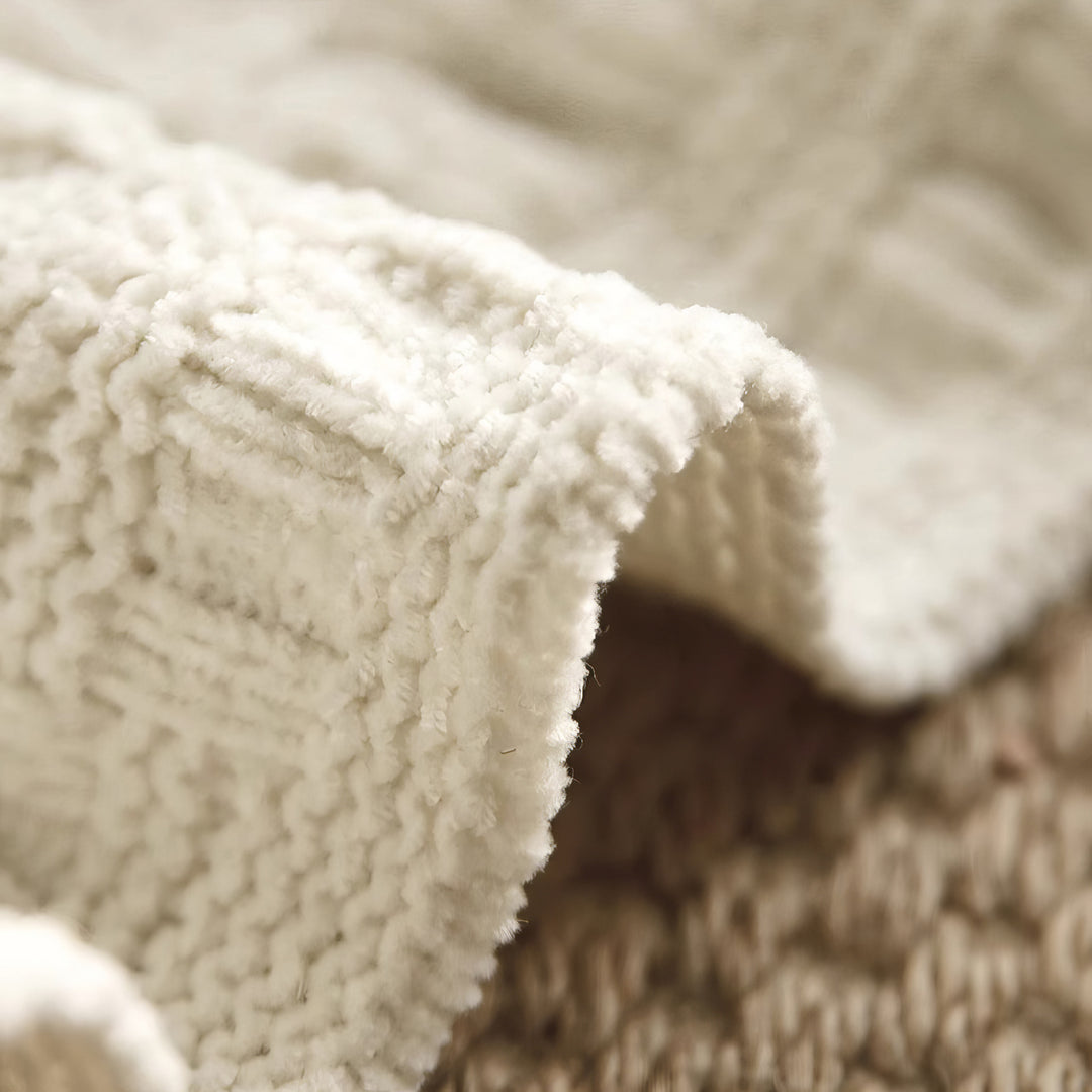 section i - snowfall (chenille knit blanket)