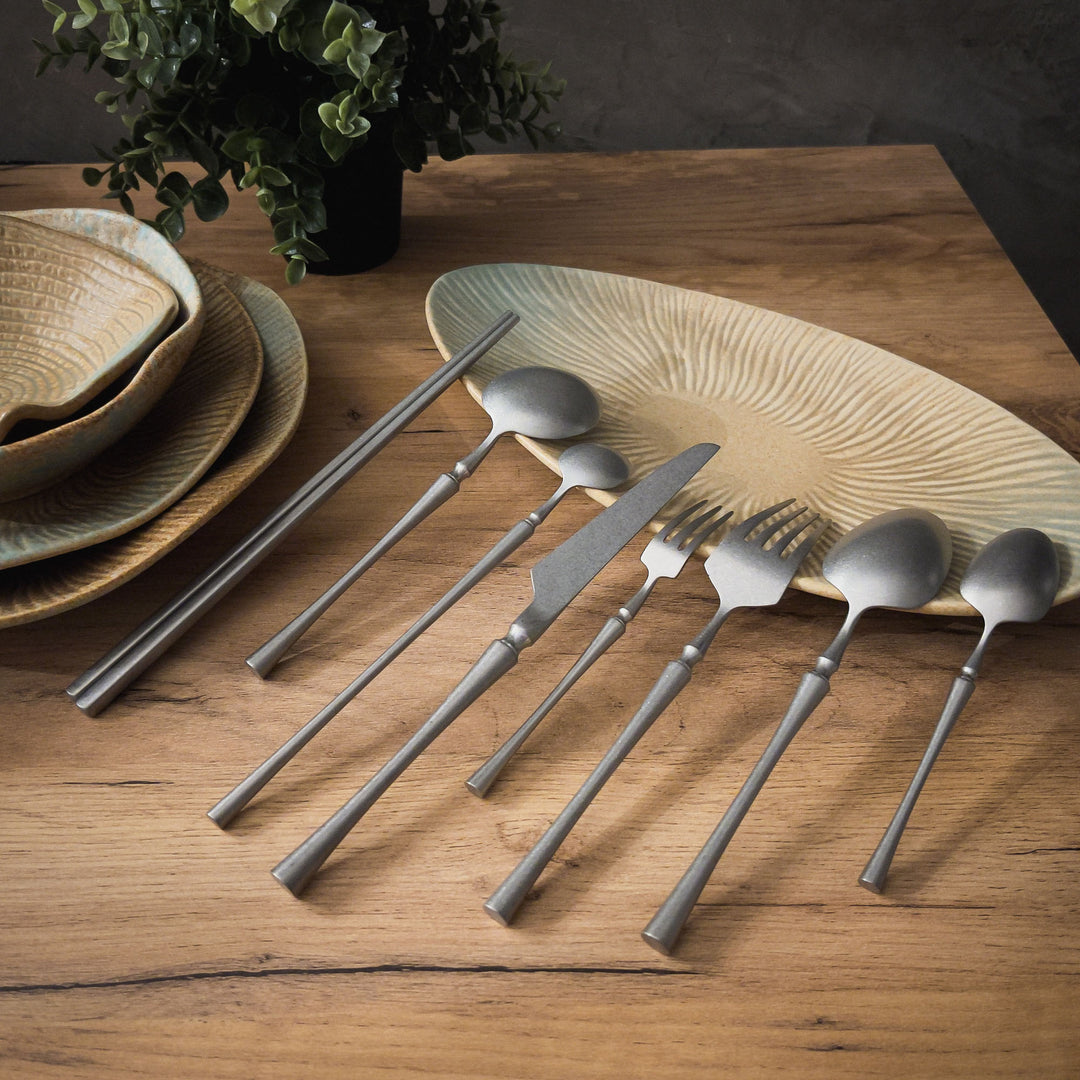 section i - classic (retro brushed stainless steel cutlery set)